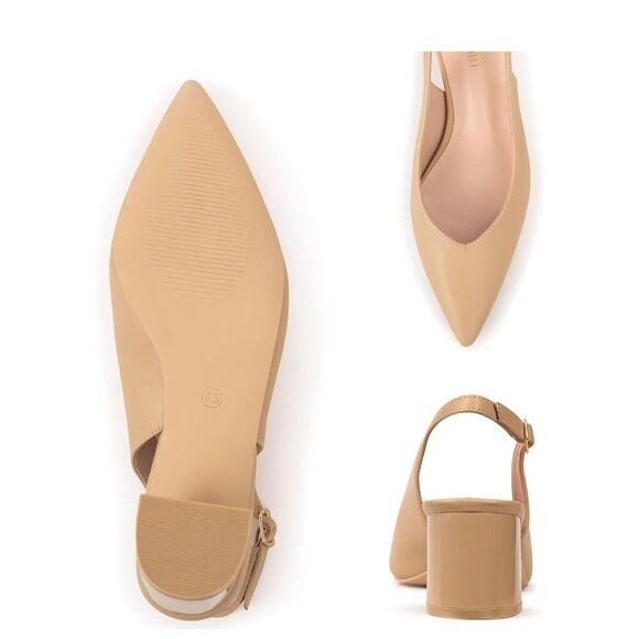 Frank Mully Women's Slingback Heels Pointed Toe  Closed Toe Dressy Shoes size 9 - Picture 4 of 8